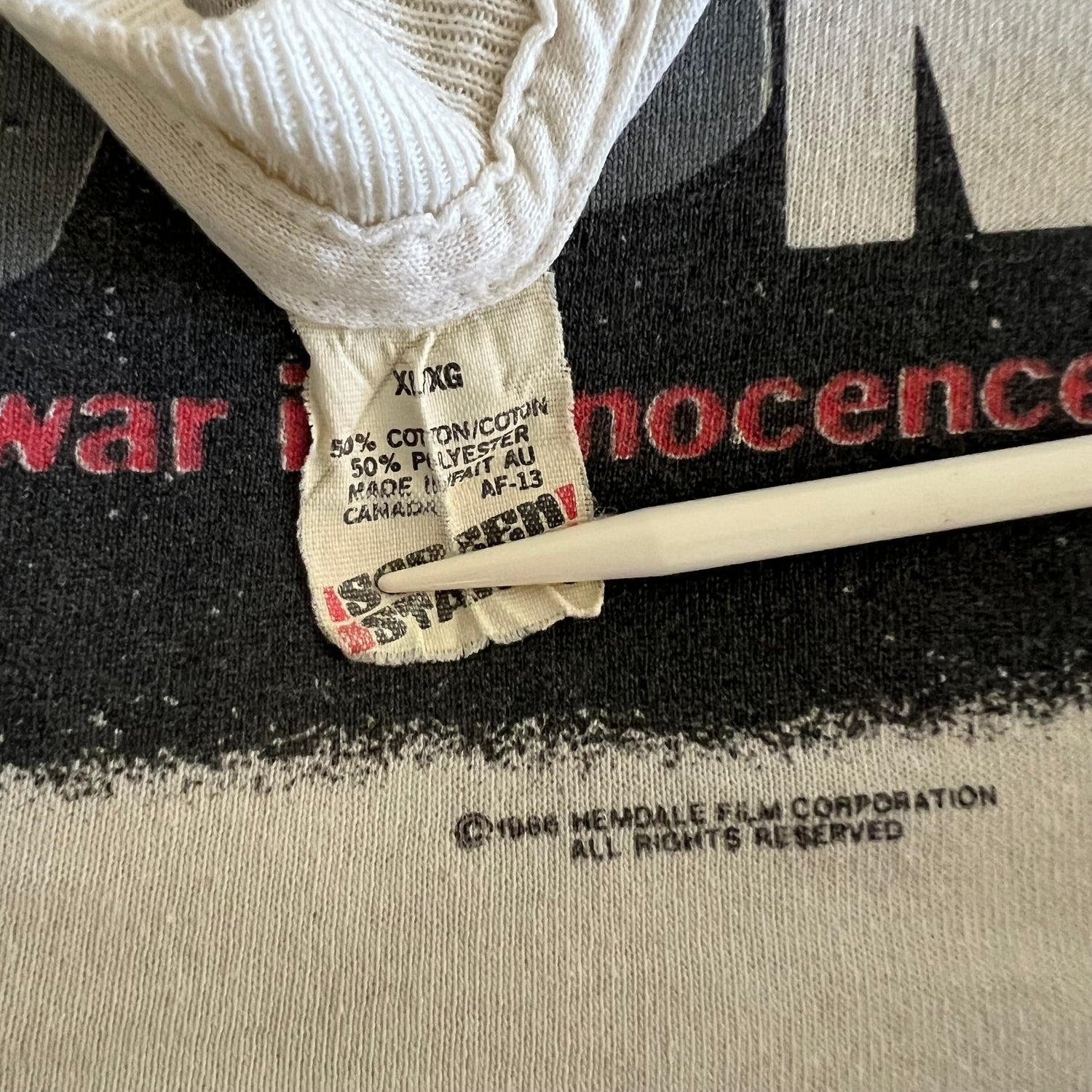 1986 Platoon Vintage Movie Promo Tee Shirt