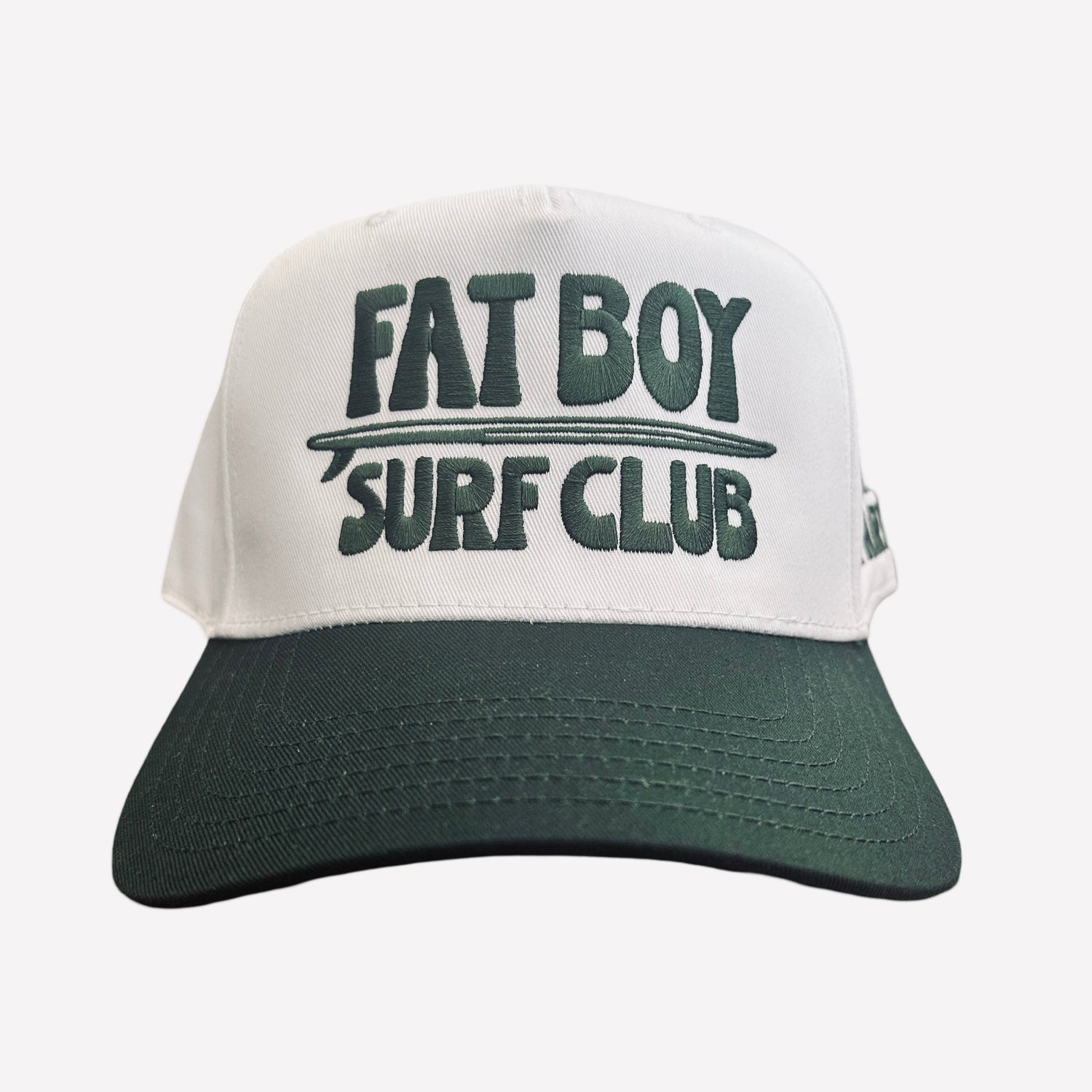 Apres Surf Embroidered Hat - Dk Green &amp; Natural