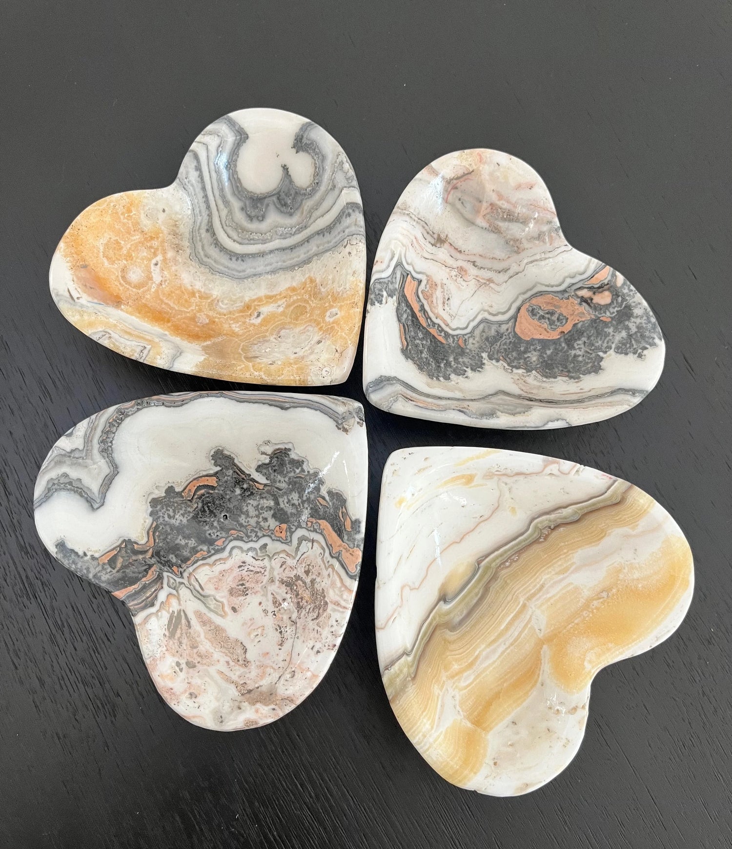 Zebra Calcite Heart Bowl