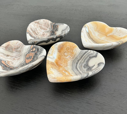Zebra Calcite Heart Bowl