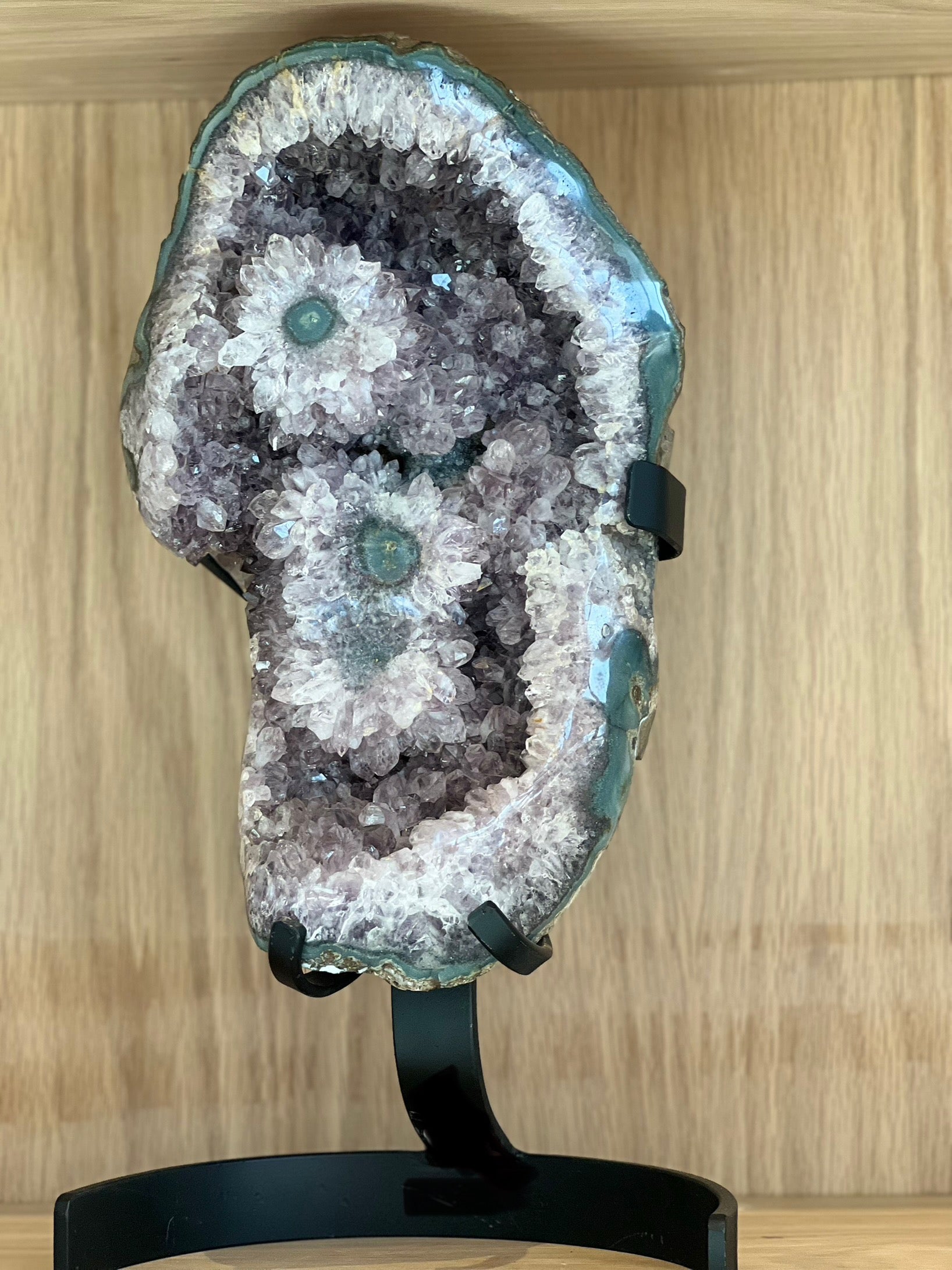 Amethyst with Stalactite Eyes on Stand