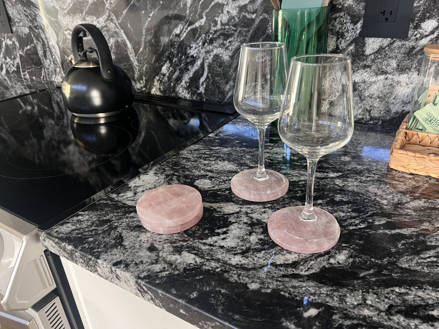 Rose Quartz Coasters - Set of 4