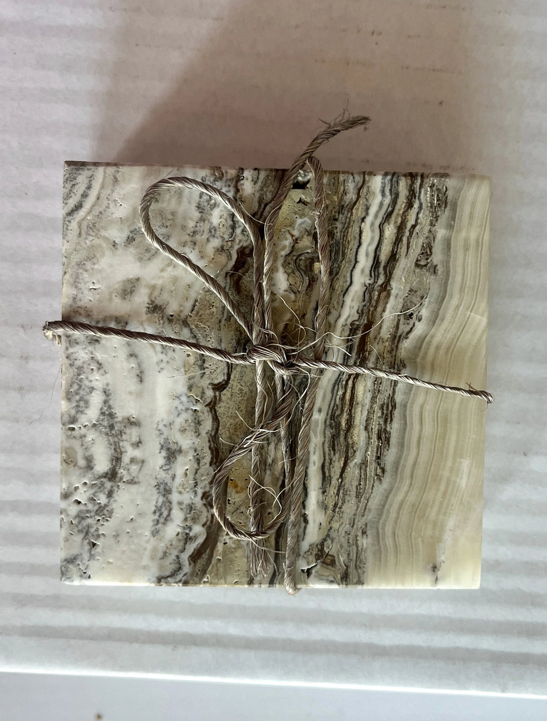 Coasters Square Banded Calcite - Set of 4