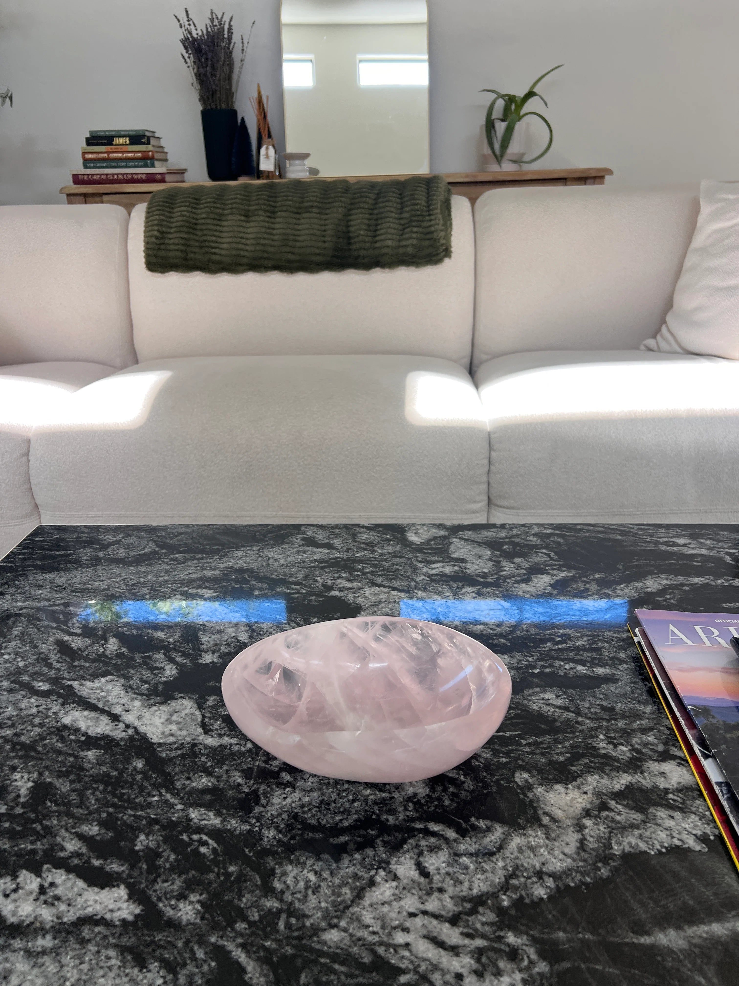 Transluscent Rose Quartz Bowl