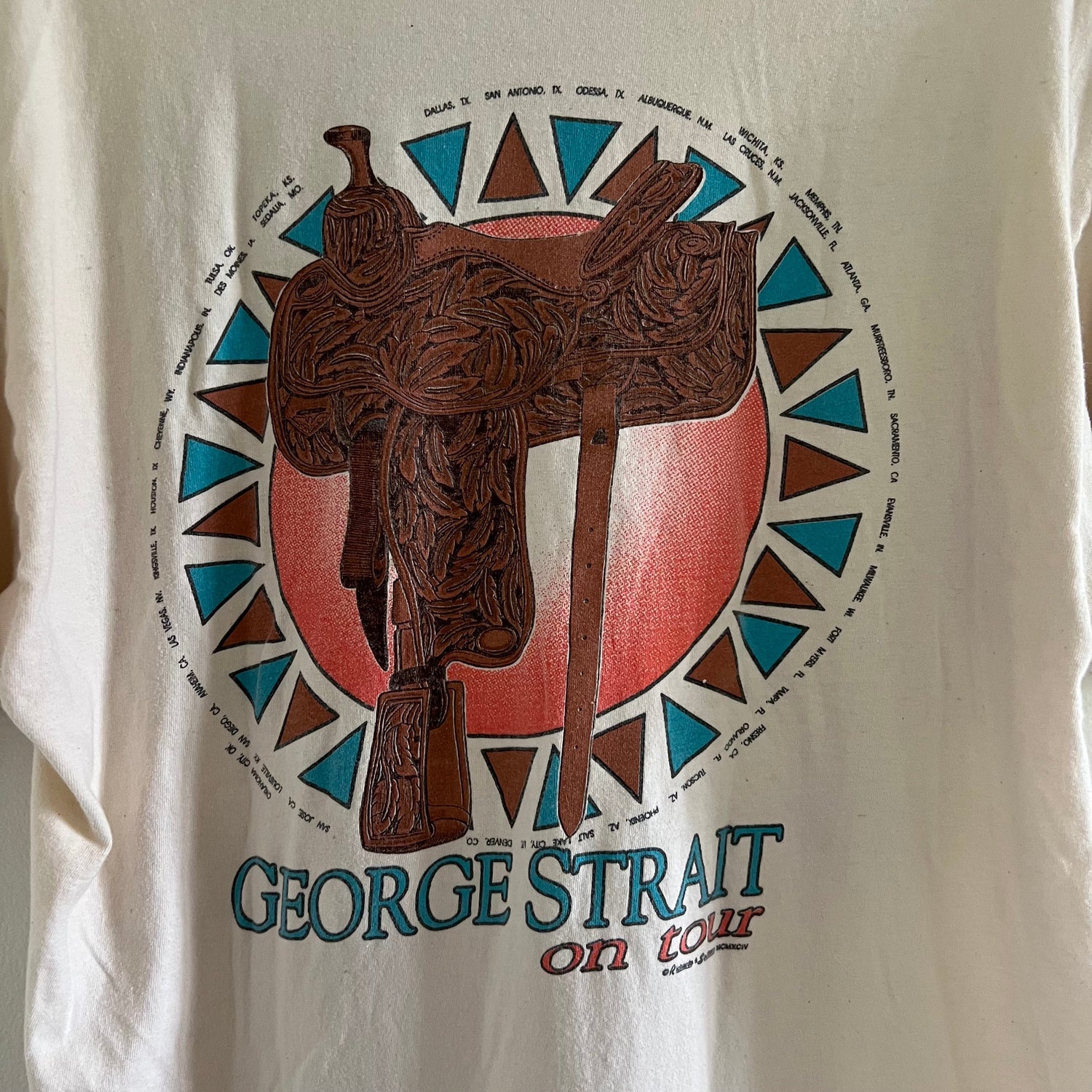 1991 George Strait Tour Vintage Country Music Band Tee Shirt