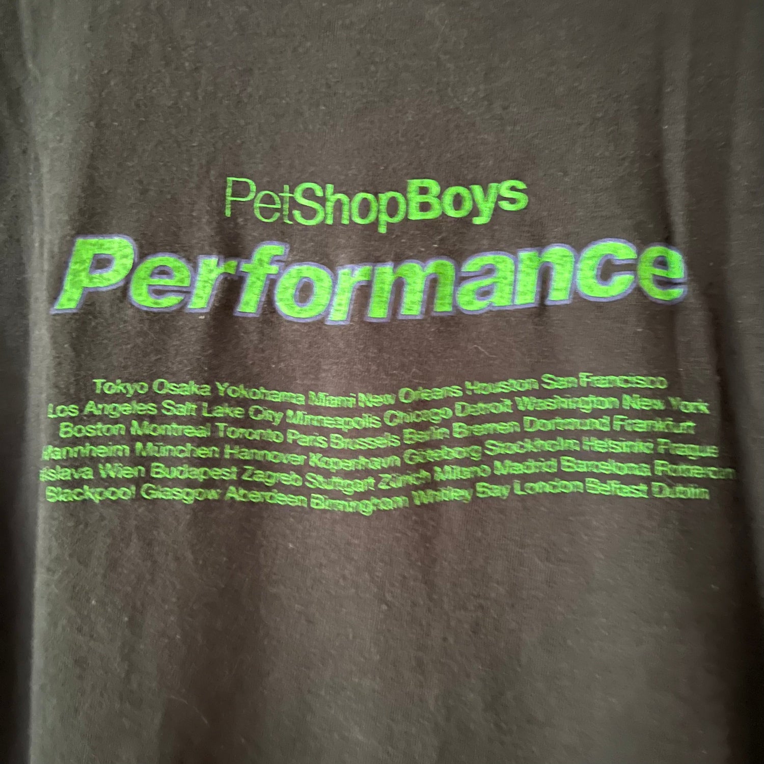 1991 Pet Shop Boys &quot;Performance&quot; Vintage Tour Tee Shirt