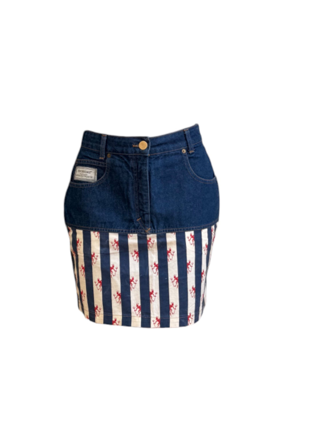 Fendi Devil Stripe Denim Skirt