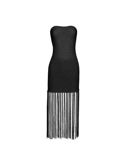 Vanessa Strapless Fringe Dress