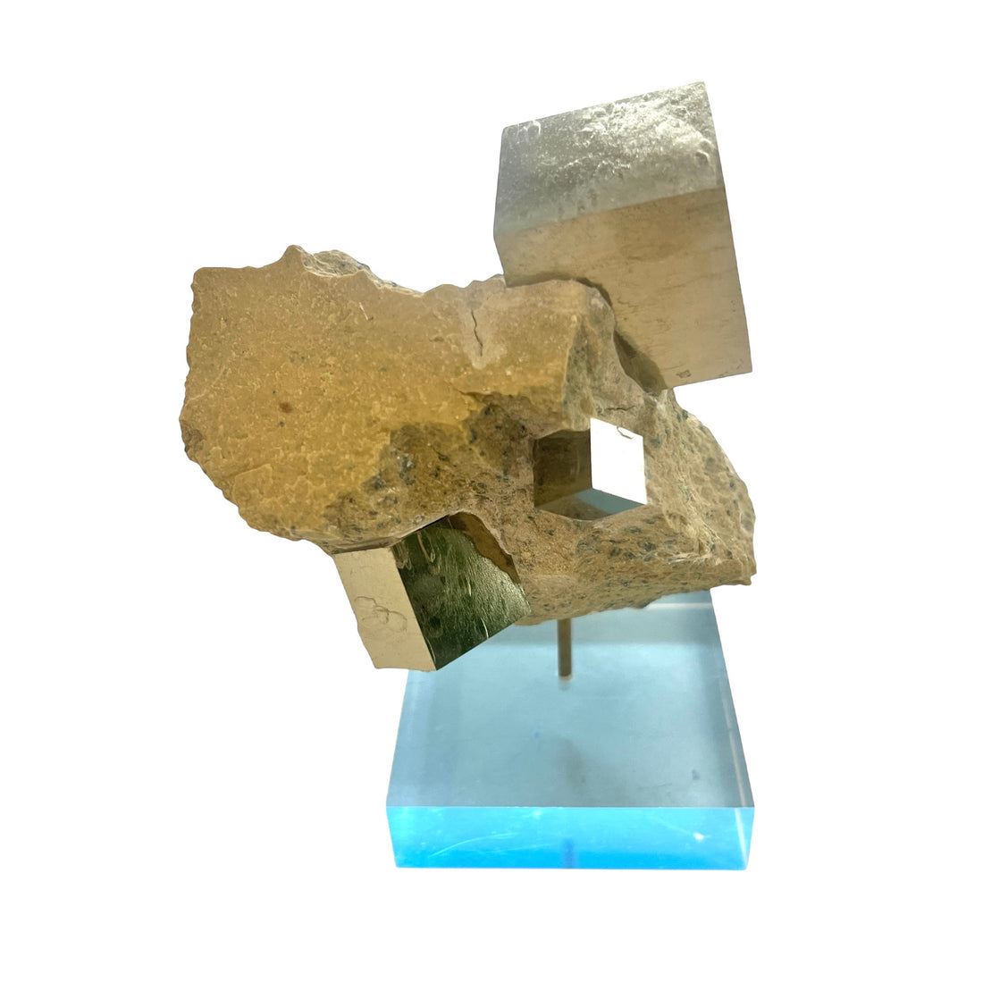 Pyrite Cubes on Stand from Navajun
