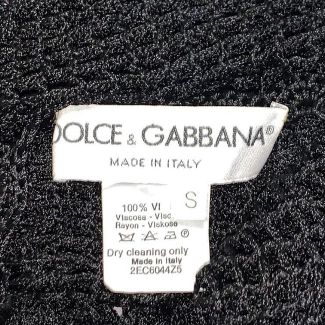 Front image of the Rare Vintage F/W 1997 Dolce &amp; Gabbana Runway Sheer Black Knit Dress. showing the incredible mood