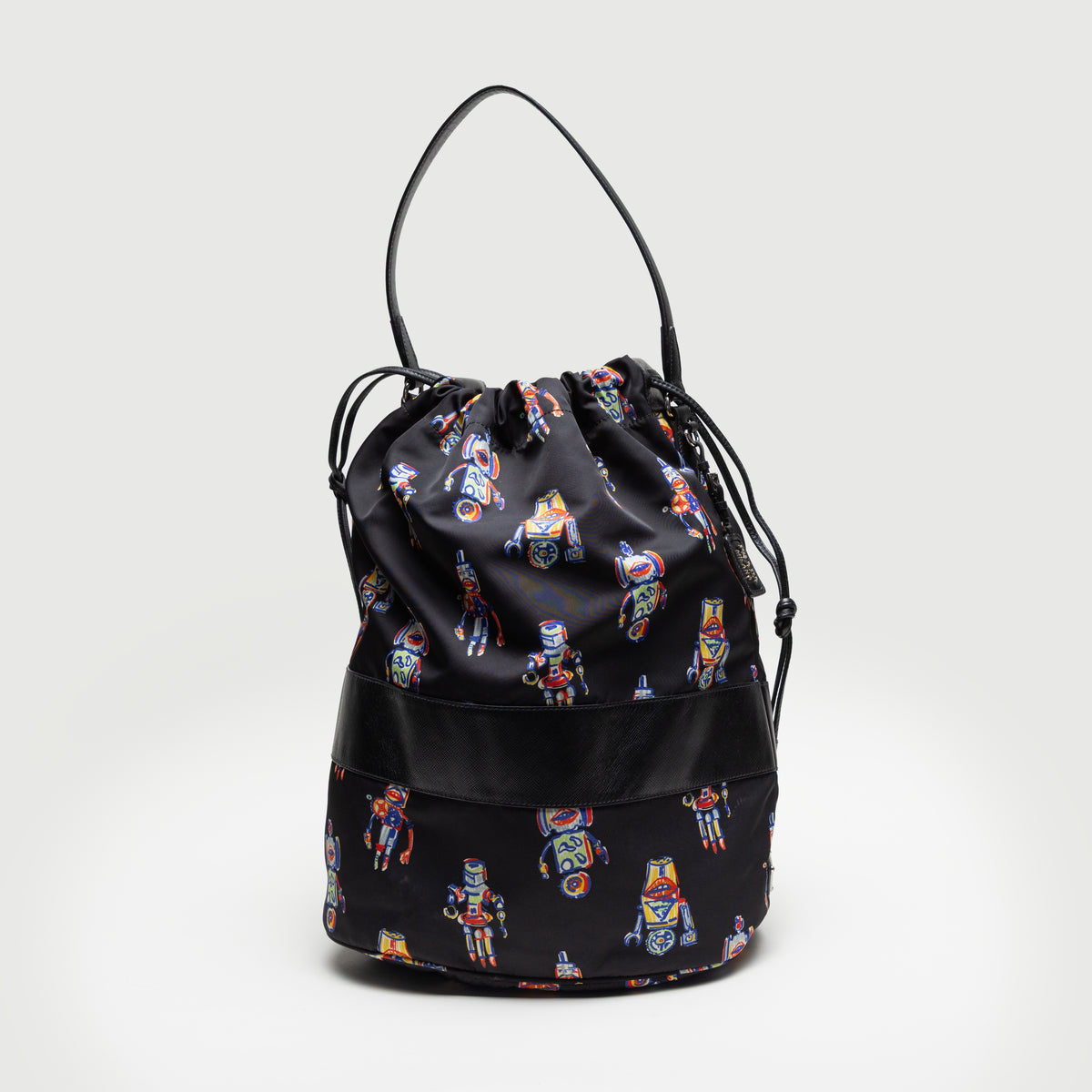 Prada Black XL Nylon Robot Print Backpack