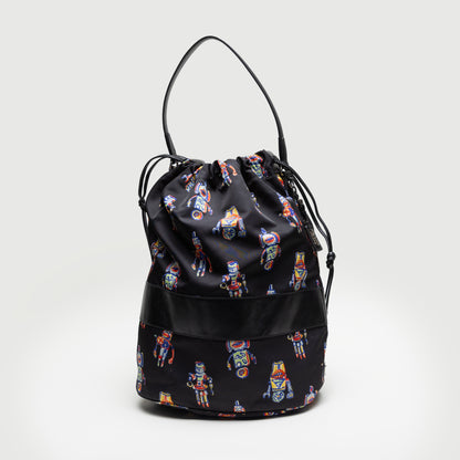 Prada Black XL Nylon Robot Print Backpack