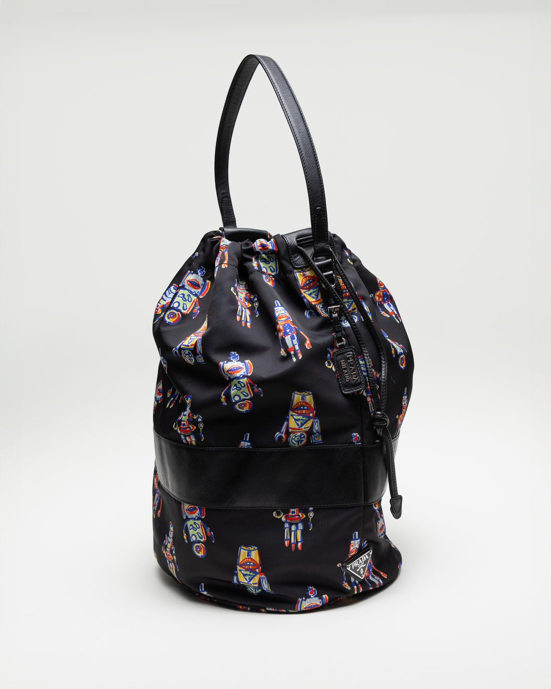 Prada Black XL Nylon Robot Print Backpack