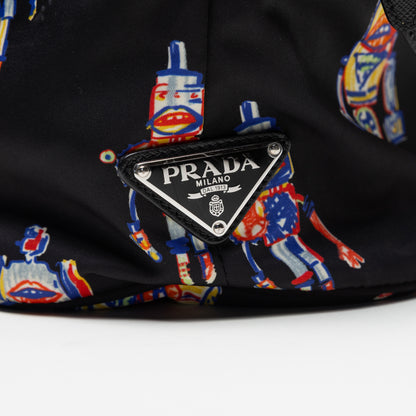 Prada Black XL Nylon Robot Print Backpack