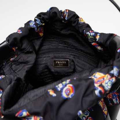 Prada Black XL Nylon Robot Print Backpack