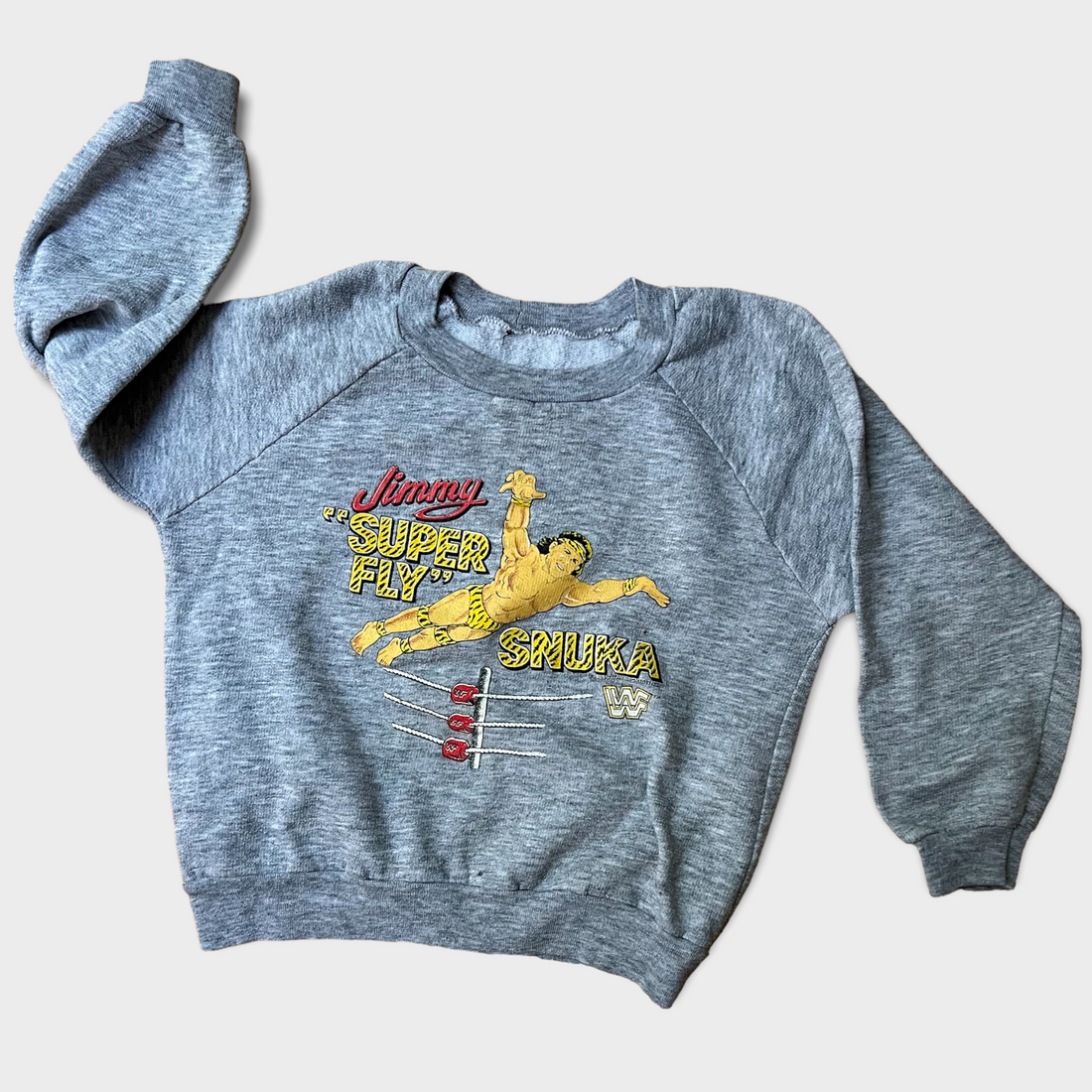 1985 Jimmy &quot;Super Fly&quot; Snuka WWF Wrestling Vintage Sweatshirt YOUTH Size