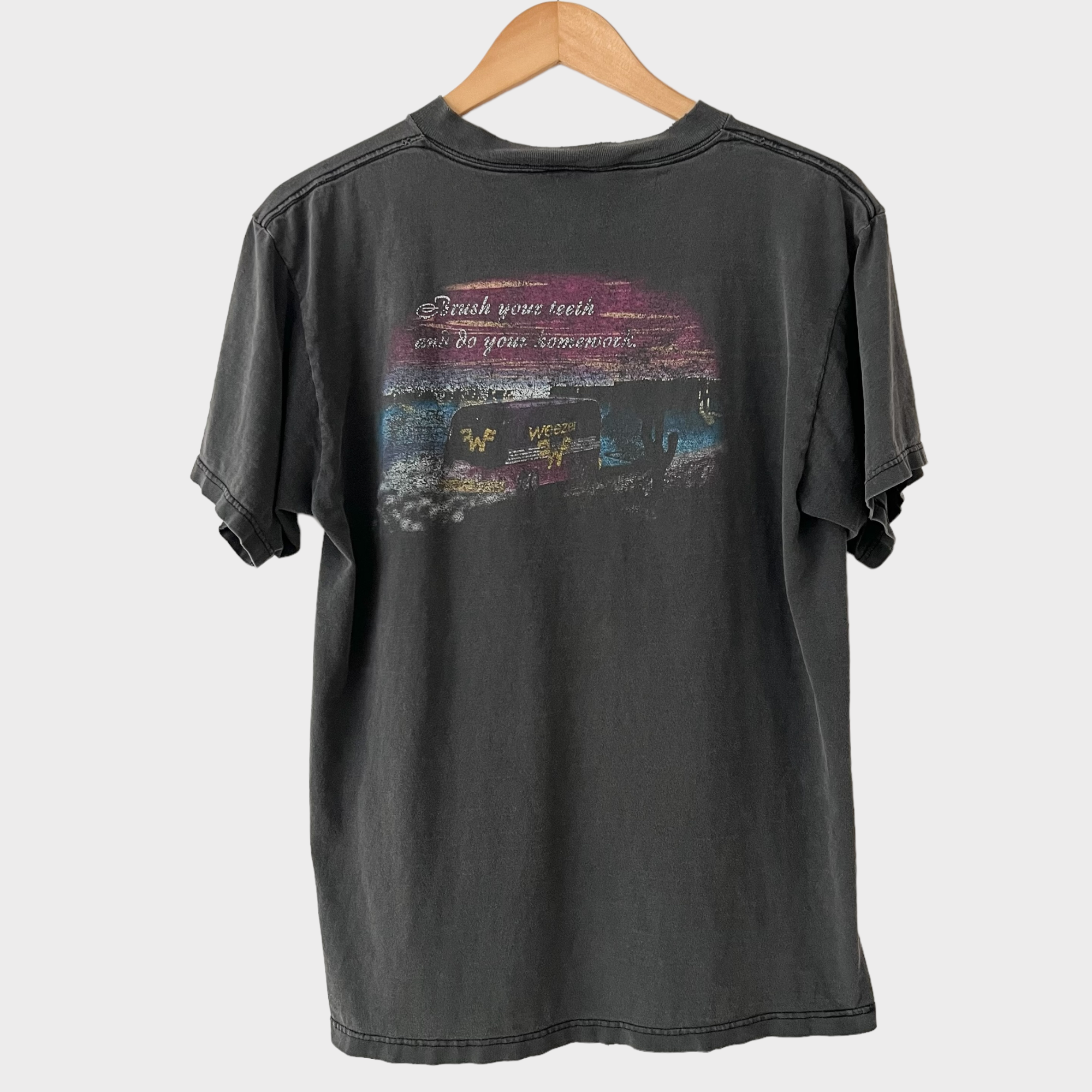 1990s Weezer &quot;Brush Your Teeth And Do Your Homework&quot; Vintage Tee Shirt