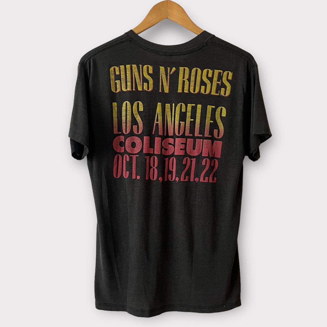 1989 Guns N Roses &quot;Stoned In LA&quot; Los Angeles Coliseum Concert Dates opening for The Rolling Stones Tour Band Tee Shirt
