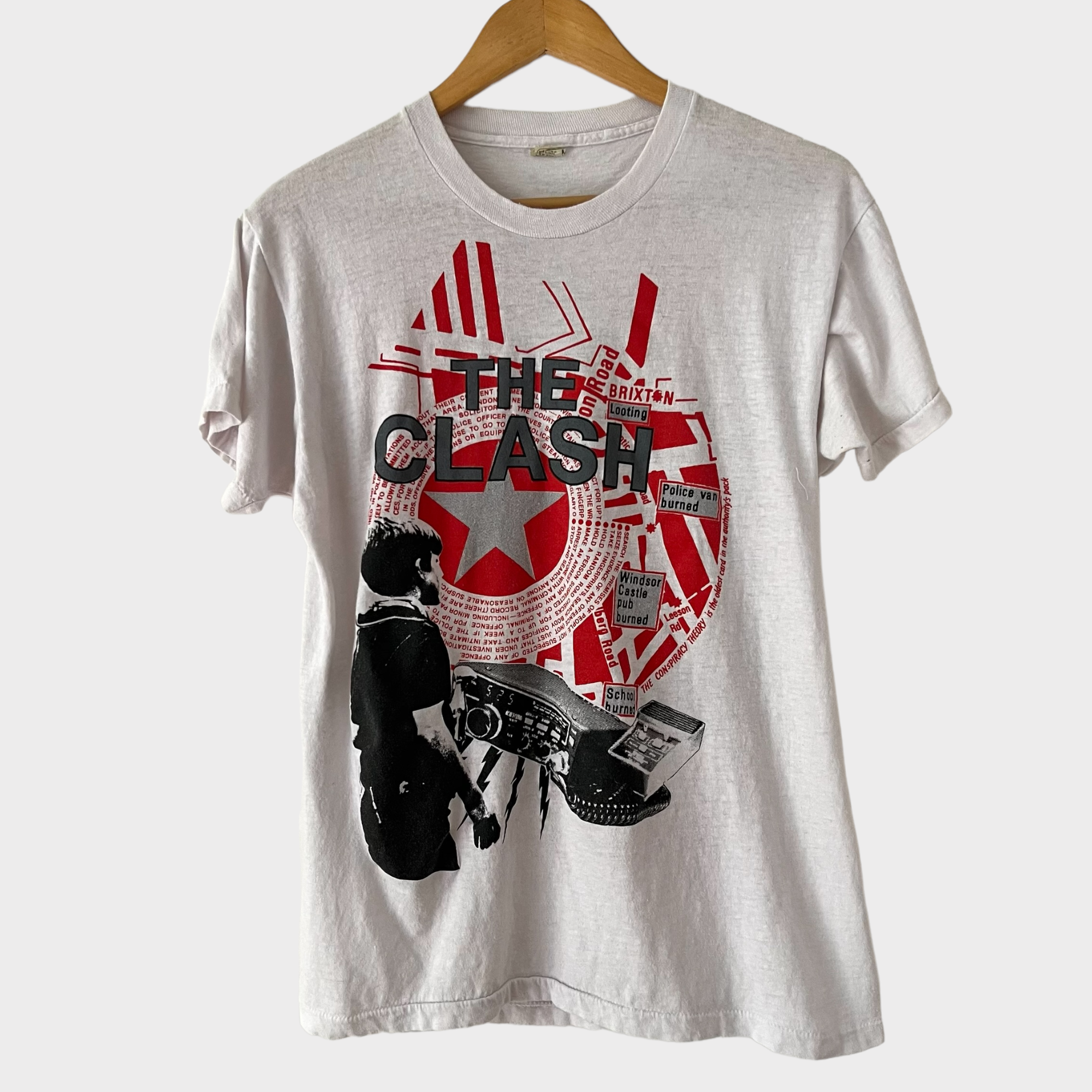 1984 The Clash &quot;Out Of Control&quot; Vintage Band Promo Tee Shirt