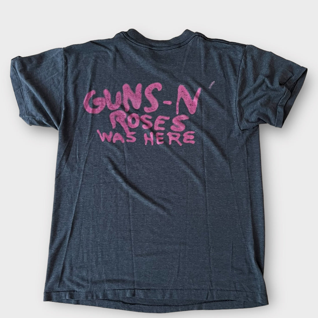 1987 Guns N Roses &quot;Was Here&quot; Vintage Band Promo Tee Shirt