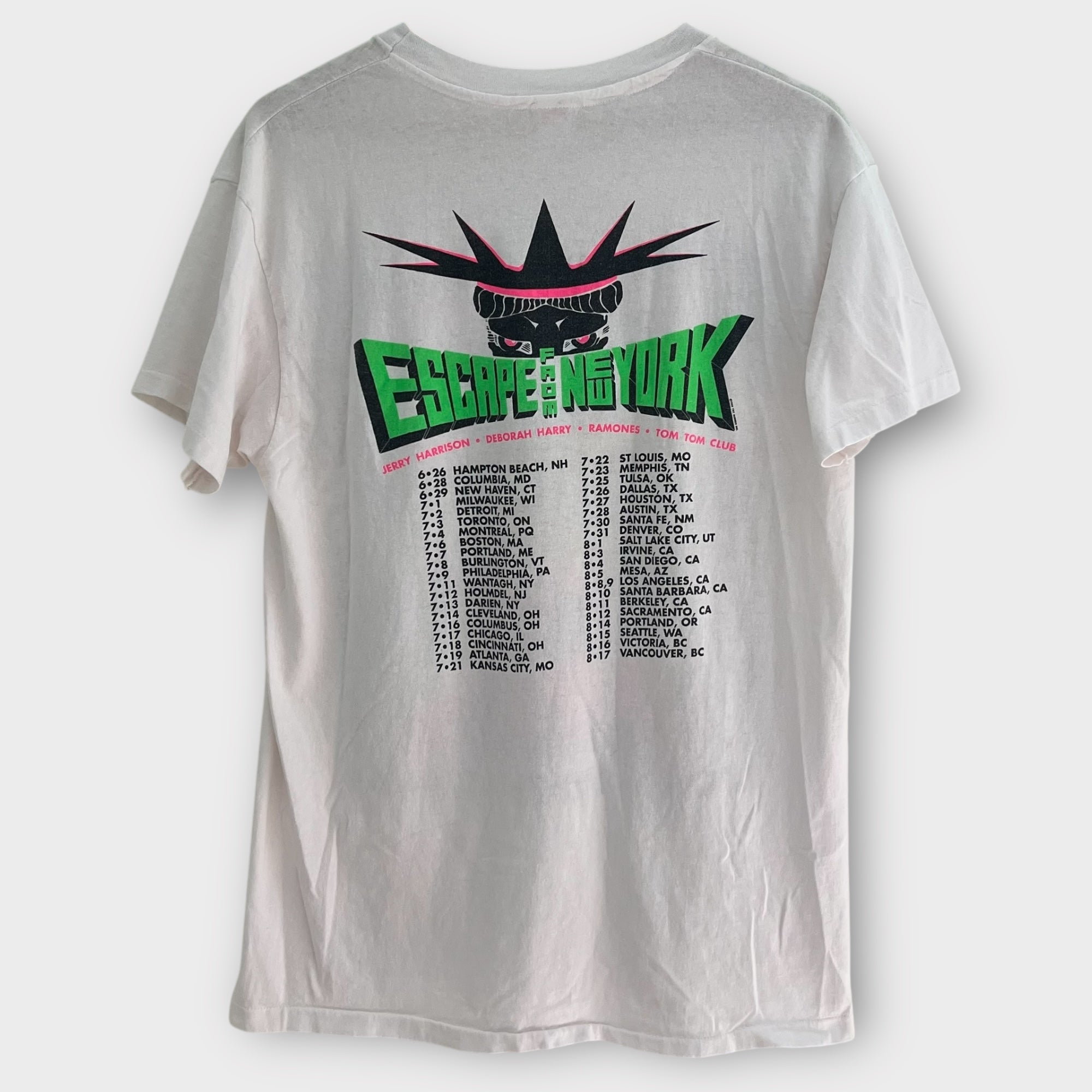 1990 Ramones, Deborah Harry, Tom Tom Club &quot;Escape From New York&quot; Tour Vintage Band Tee Shirt