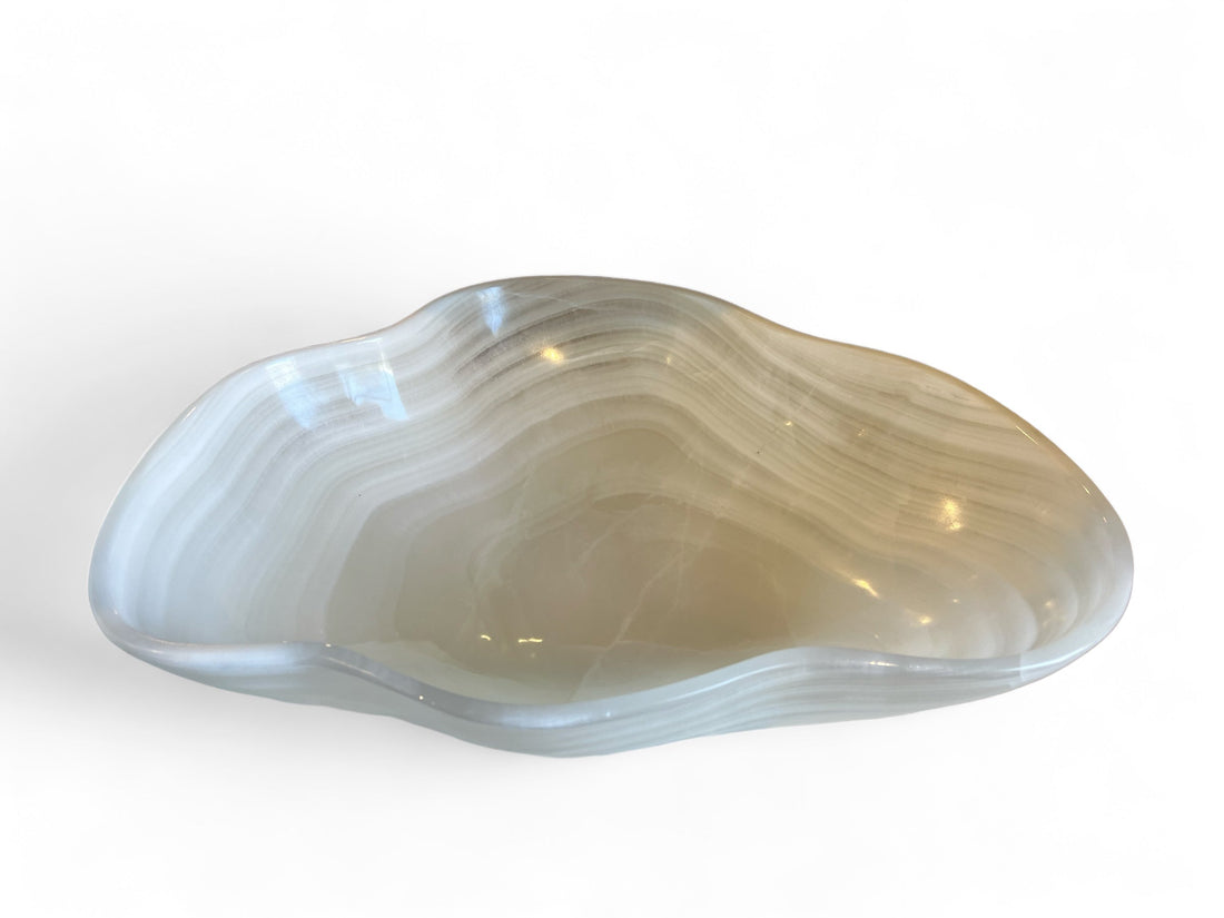 Hand Carved White Onyx Bowl