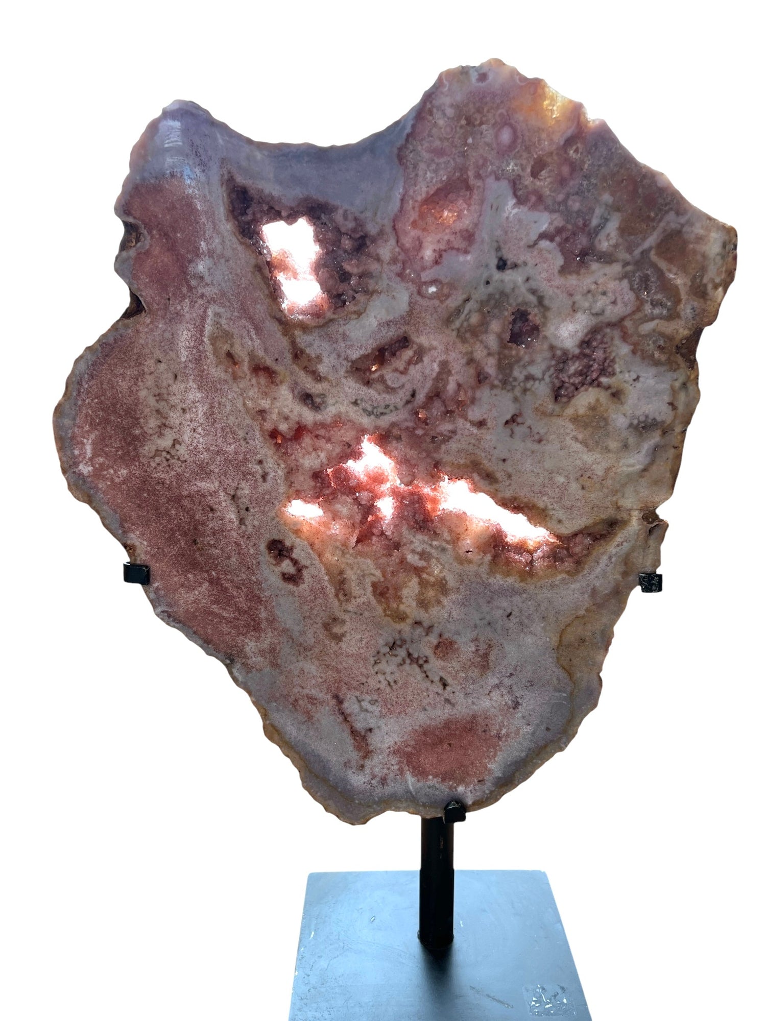 Pink Amethyst Slab on Rectangular Stand $1950