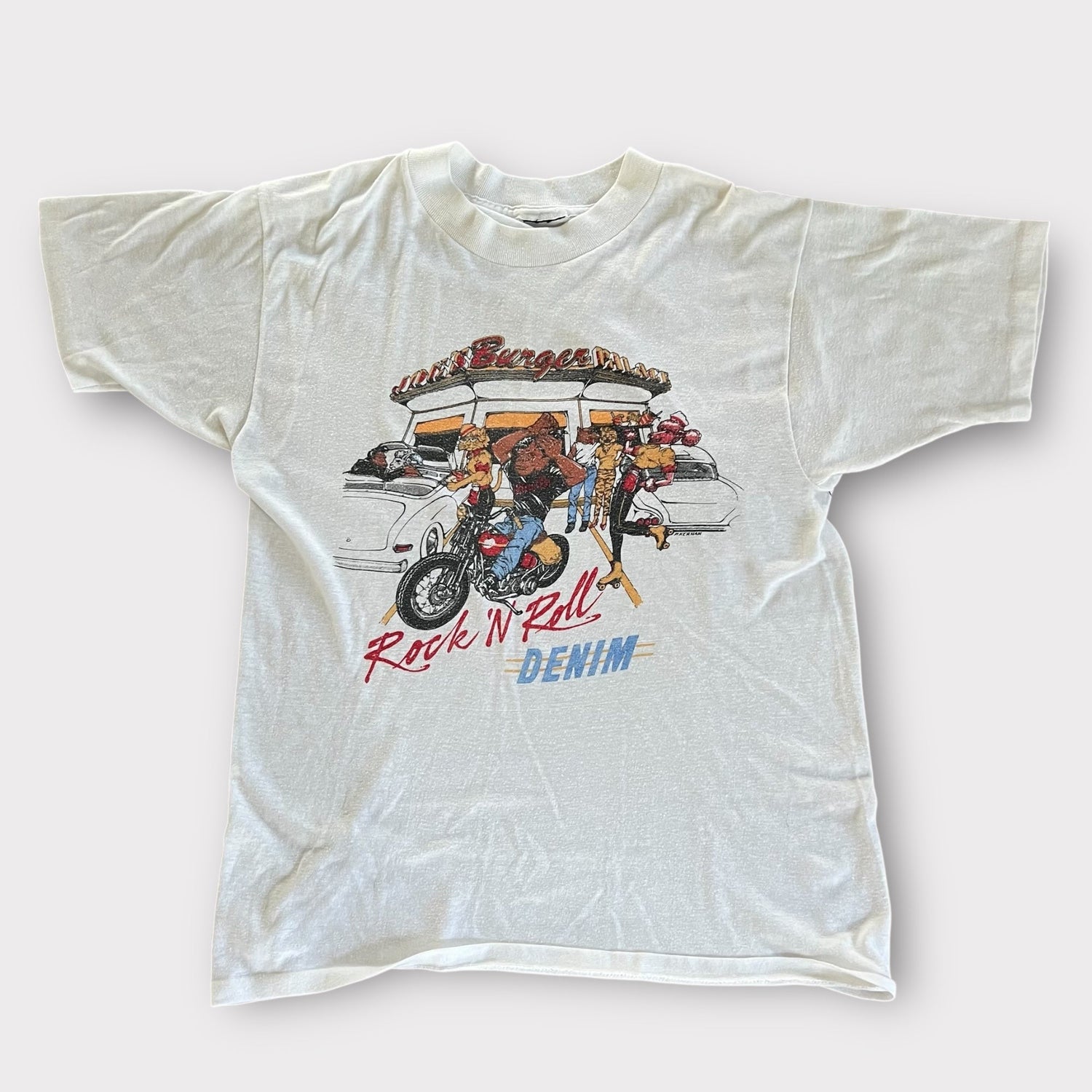1980s Rock N Roll Denim Vintage Tee Shirt
