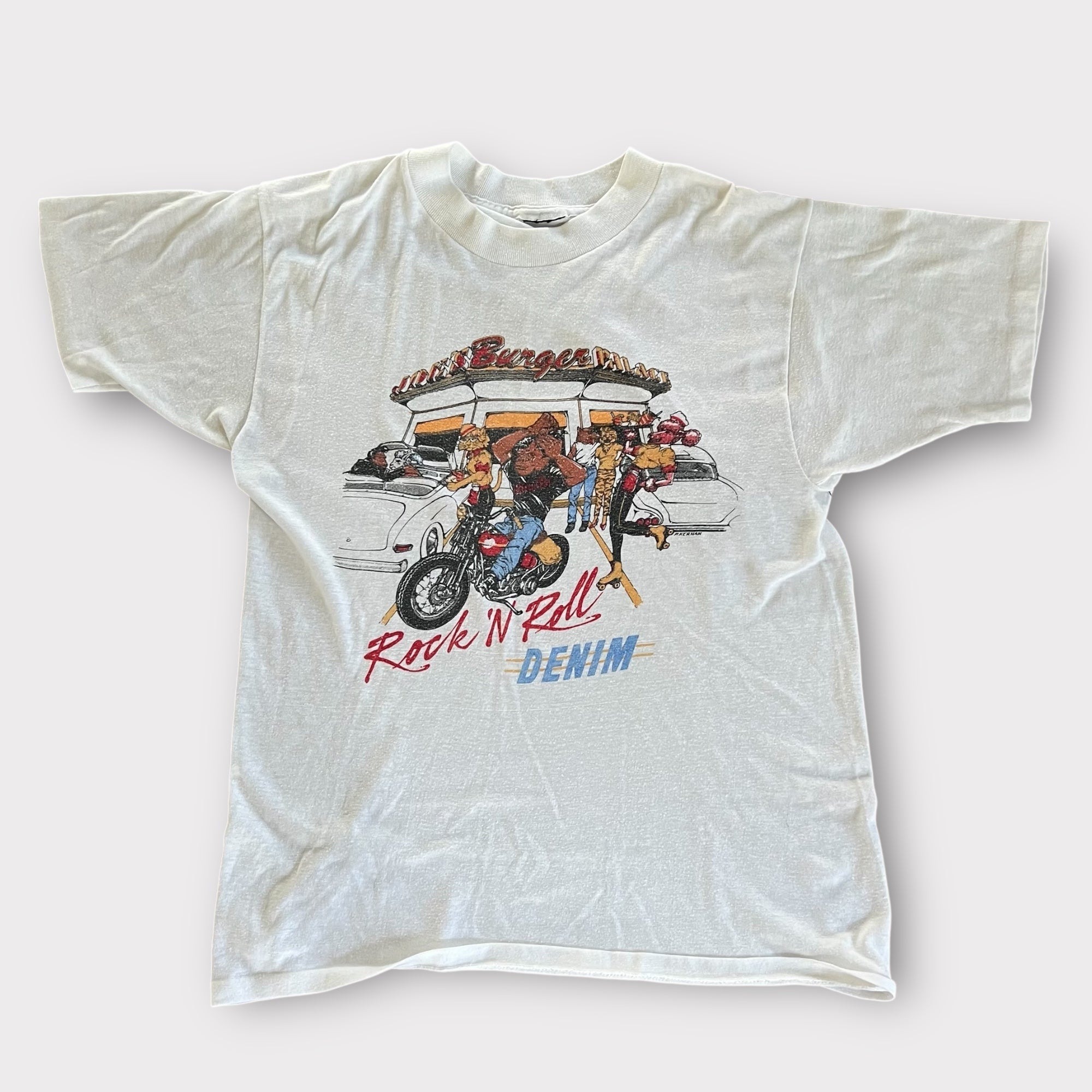 1980s Rock N Roll Denim Vintage Tee Shirt