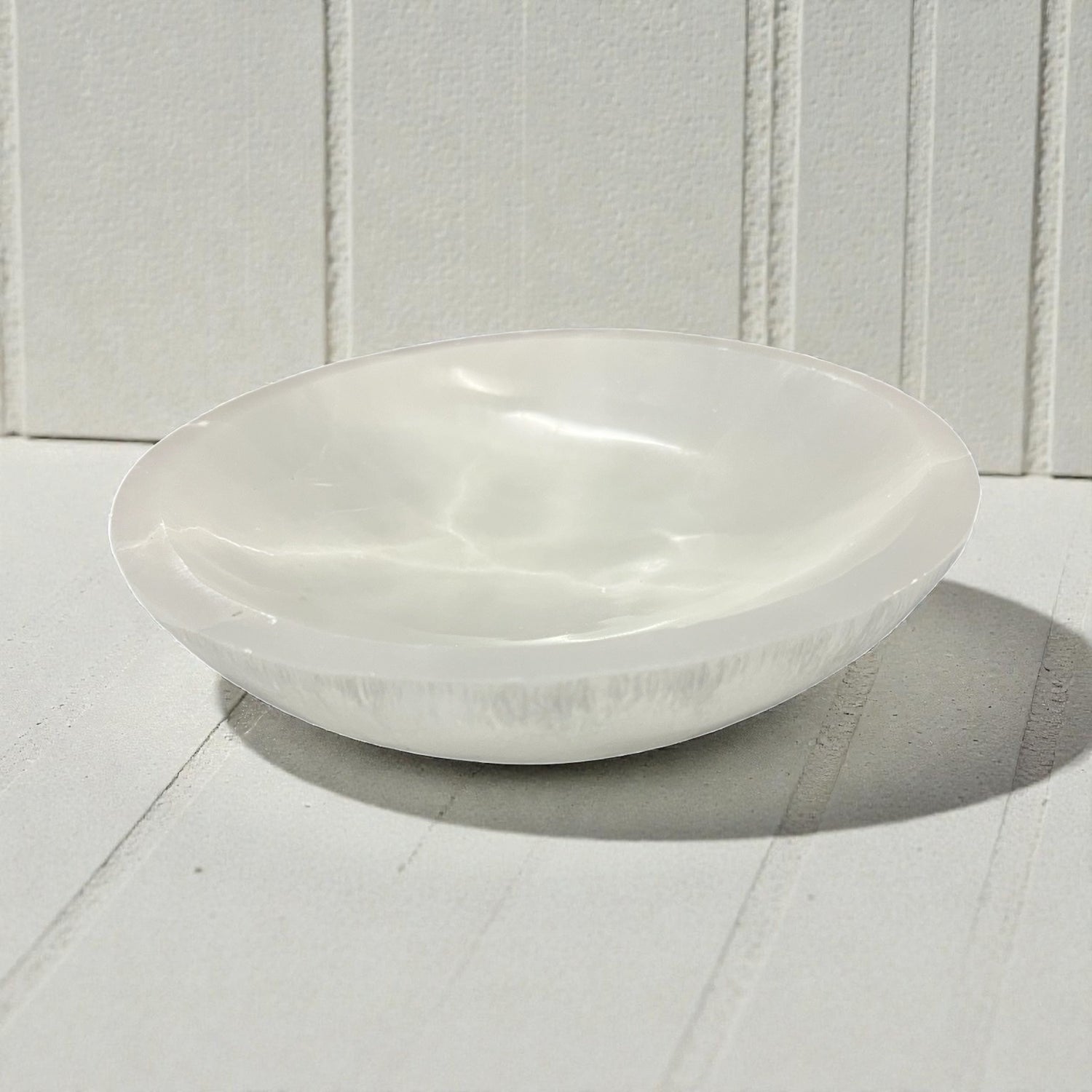 Selenite Bowl Round