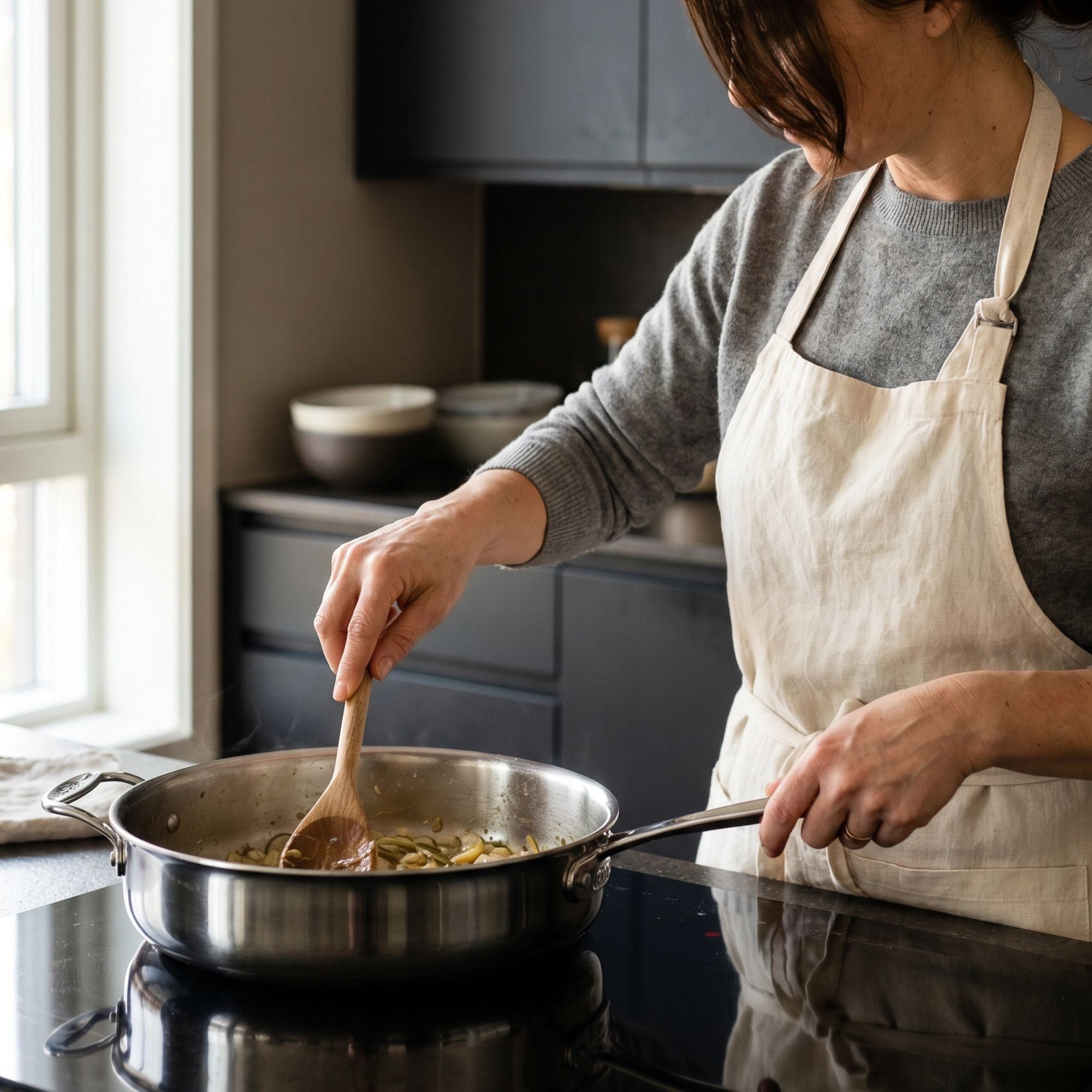5-Ply Stainless Sauté Pan with Lid, 4-Qt