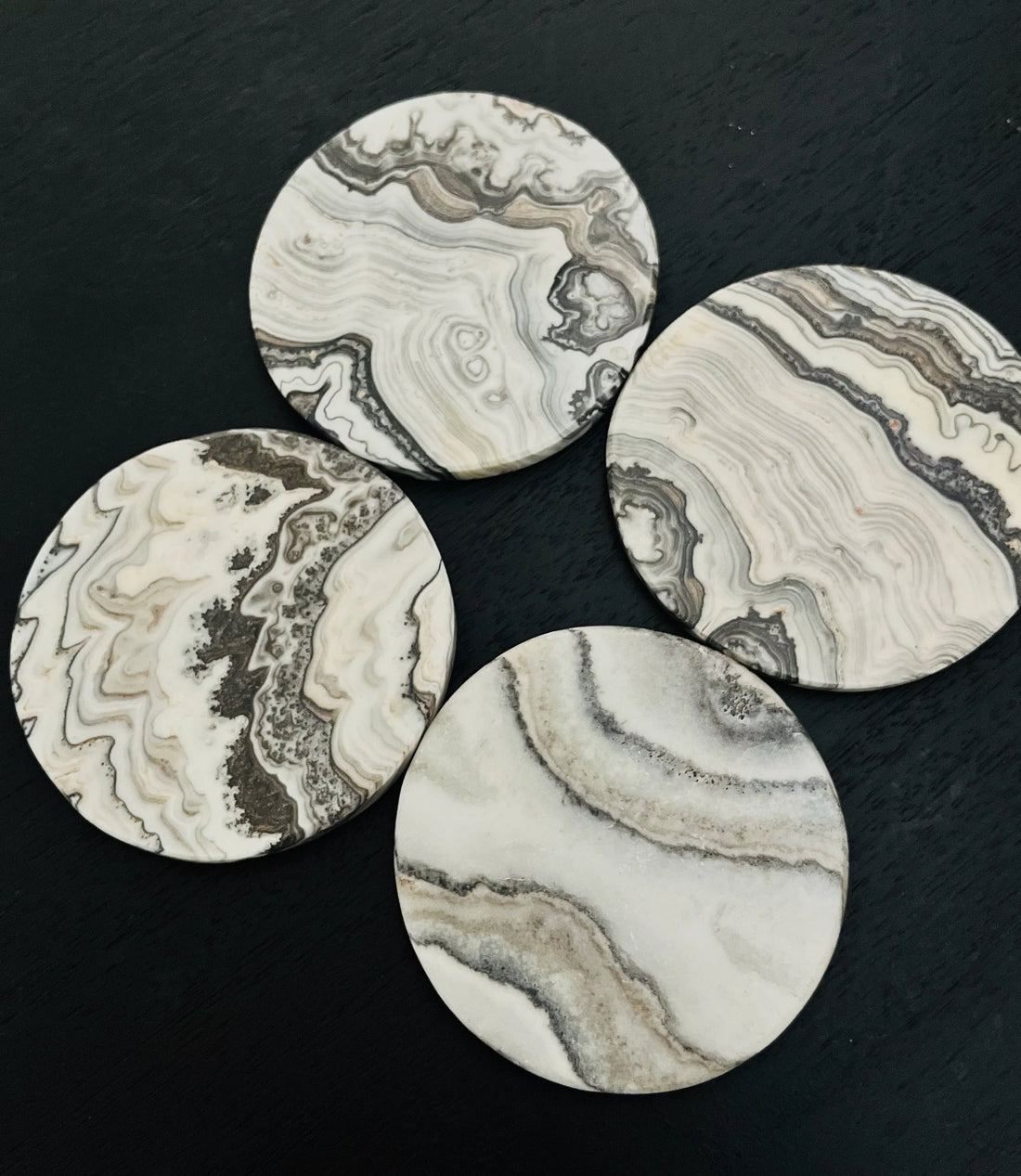 Banded Calcite Coasters - Set of 4