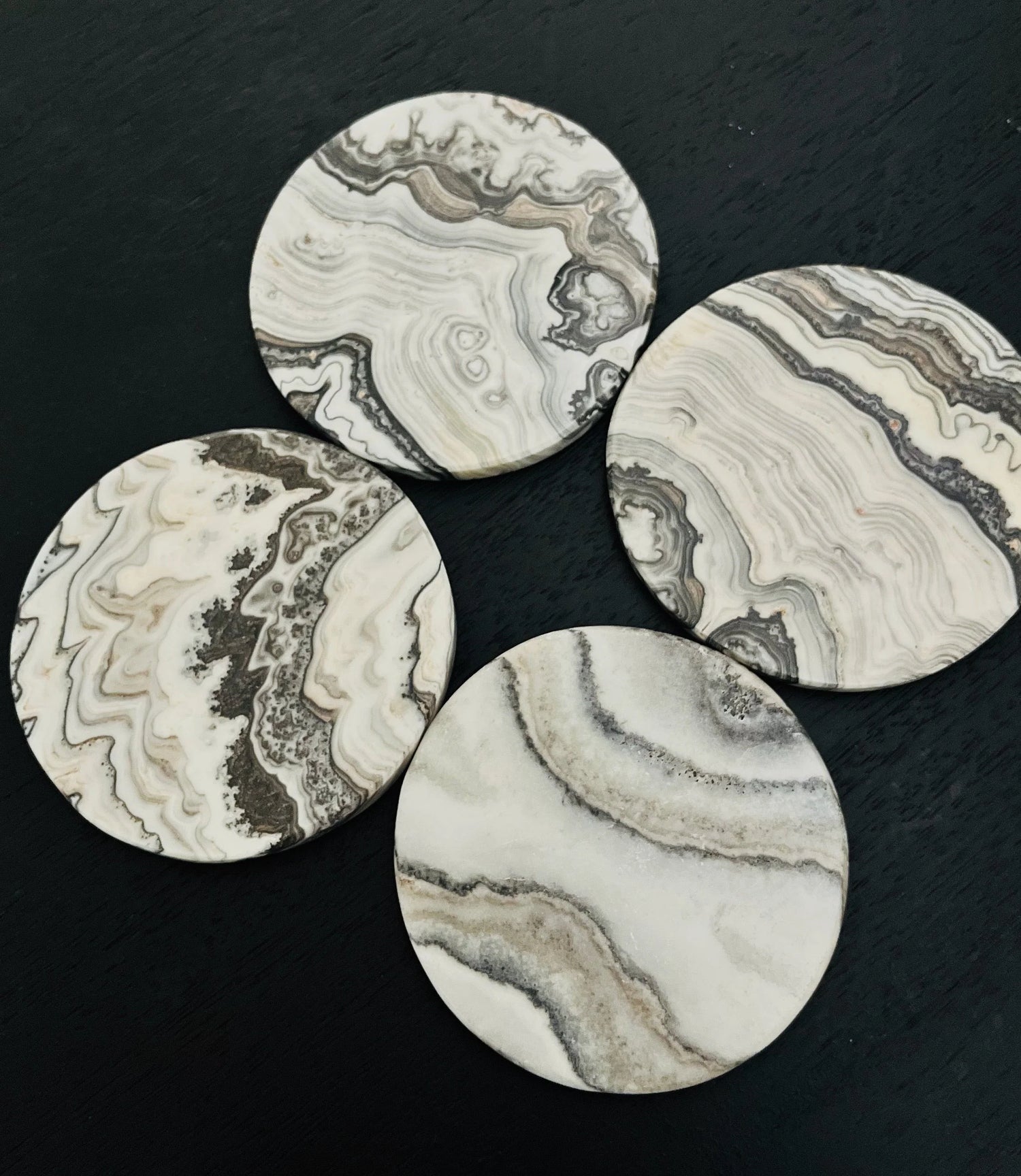 Banded Calcite Coasters - Set of 4