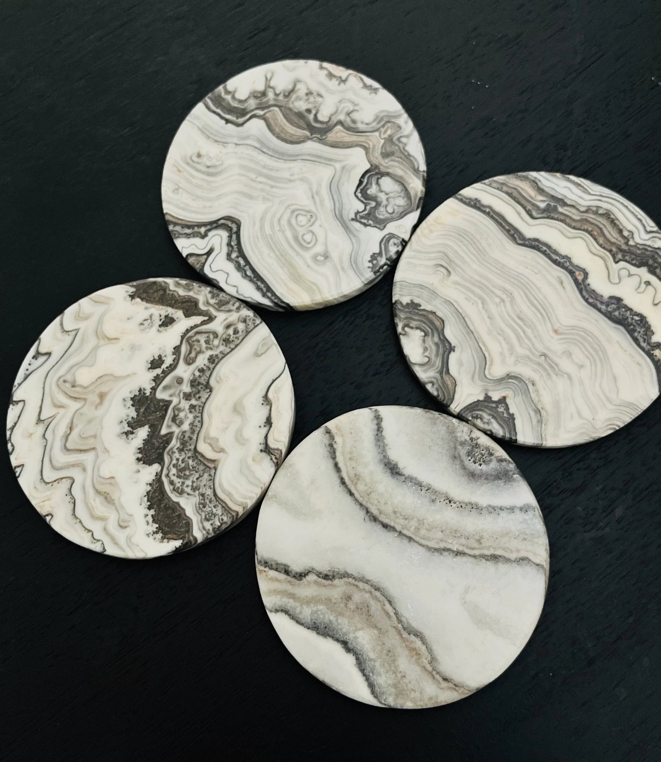 Banded Calcite Coasters - Set of 4