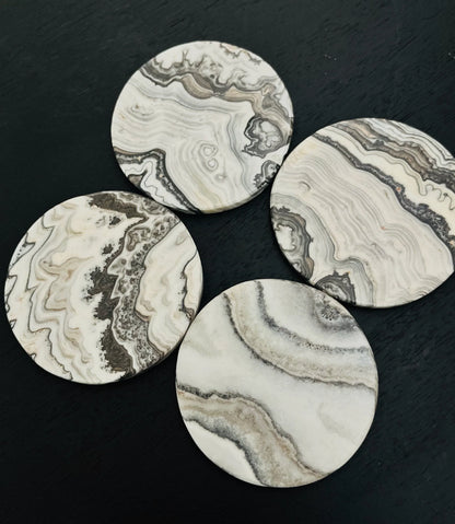 Banded Calcite Coasters - Set of 4
