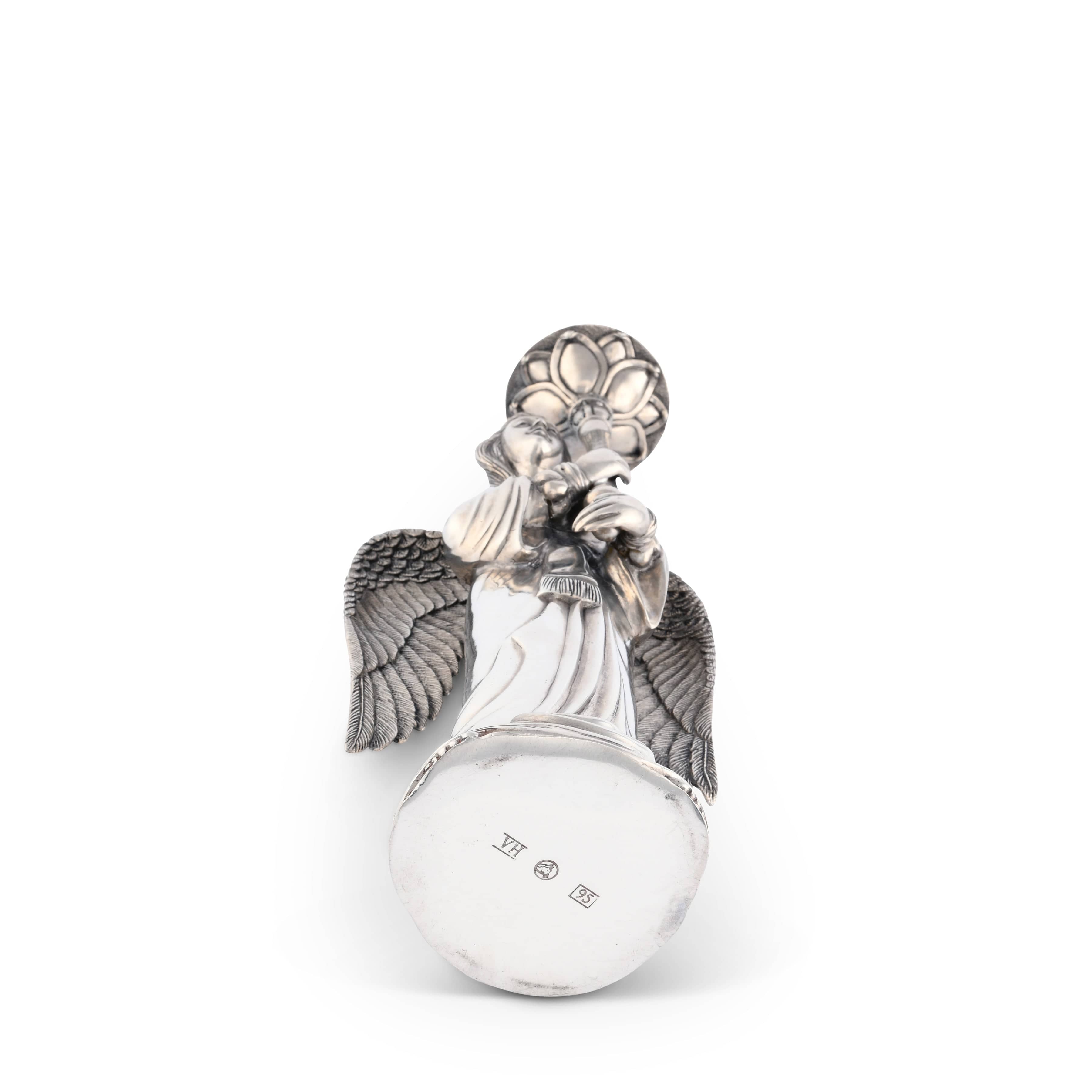 Pewter Angel Candlestick - Tall