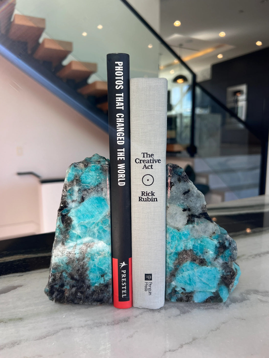 Natural Amazonite Stone Bookends