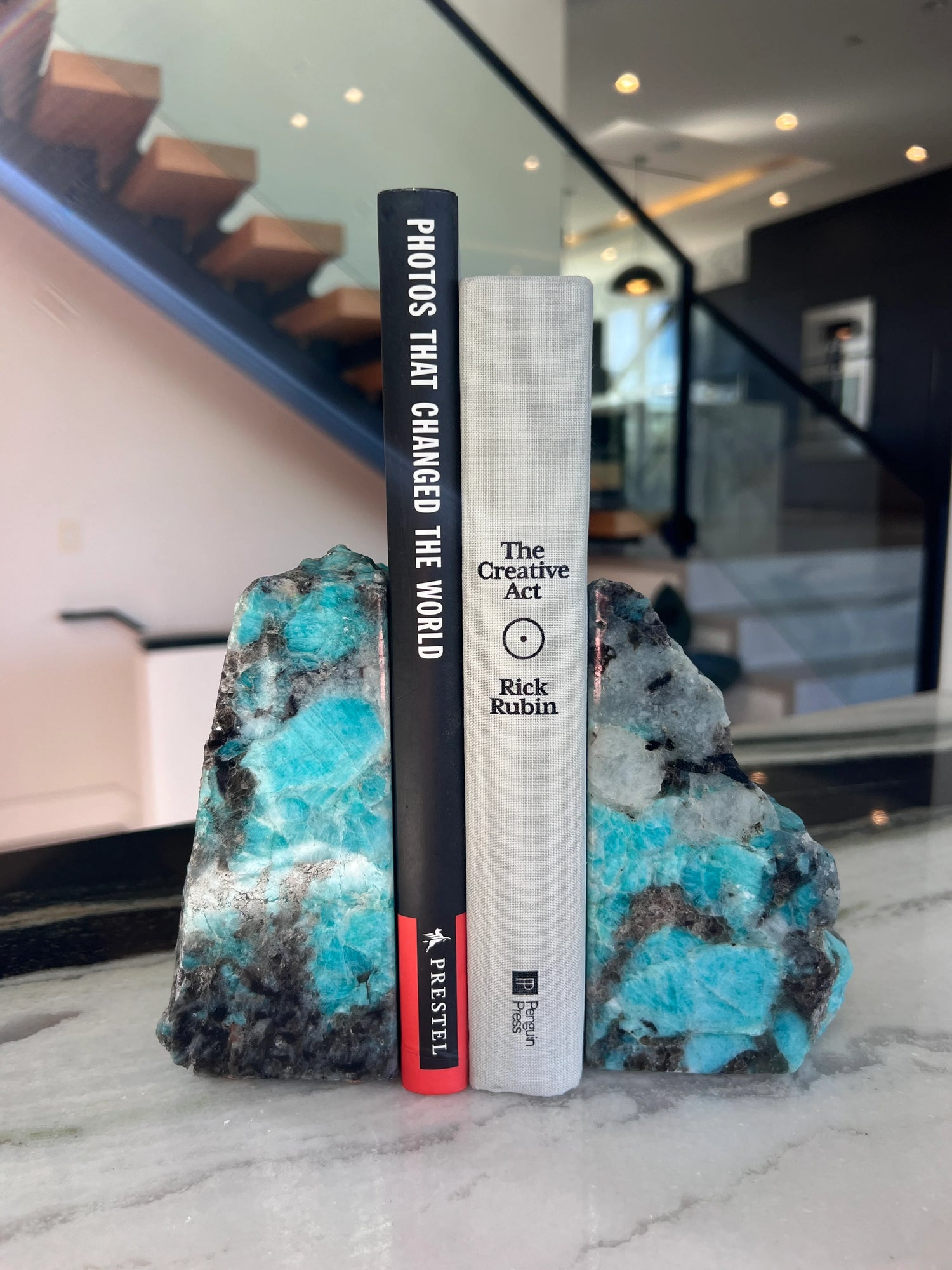 Natural Amazonite Stone Bookends
