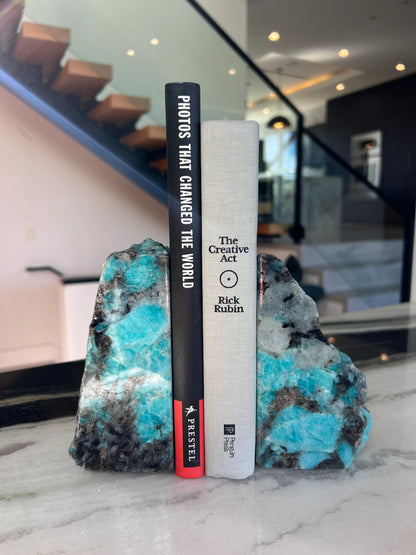 Natural Amazonite Stone Bookends