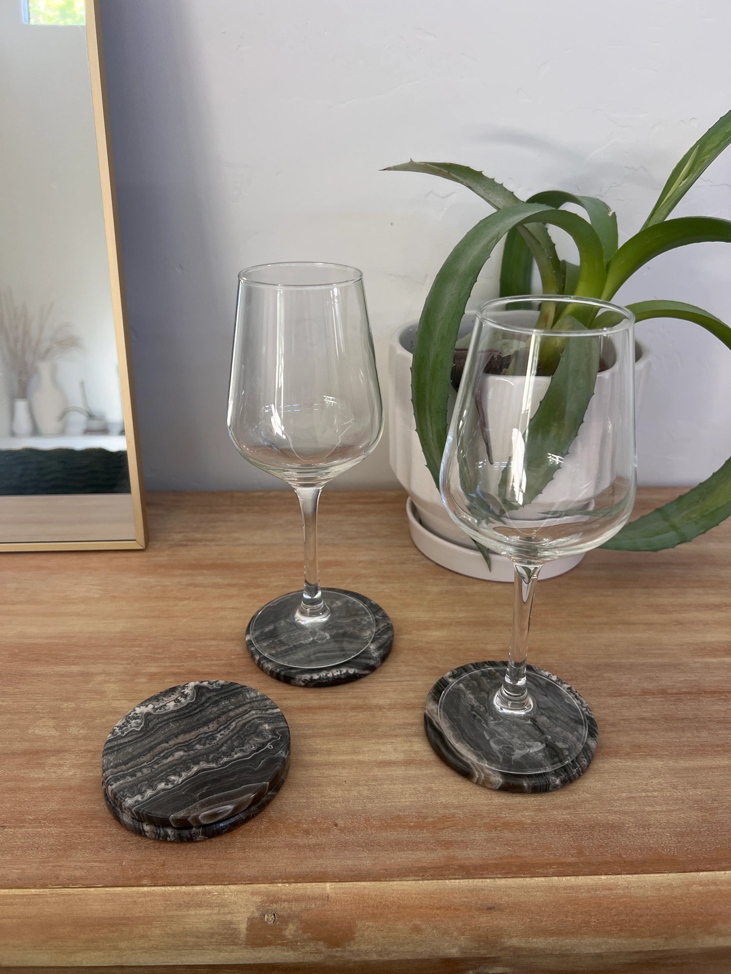 Banded Calcite Coasters - Set of 4