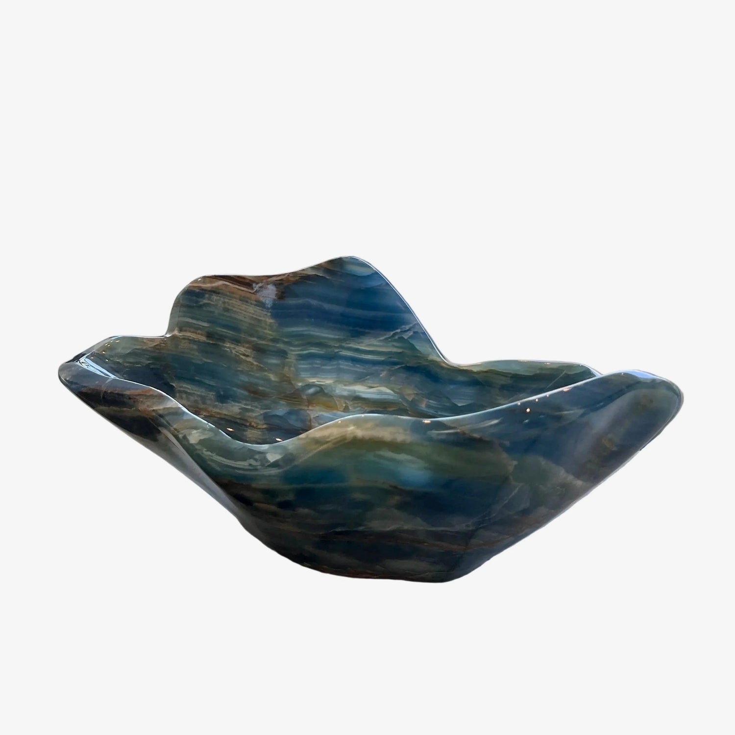 Argentinian Blue Onyx Sculptural Bowl