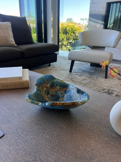 Argentinian Blue Onyx Sculptural Bowl