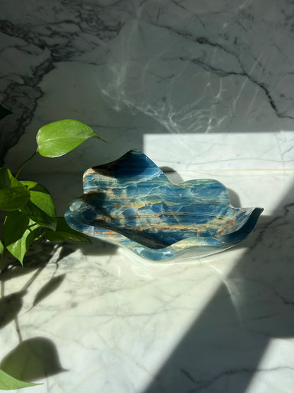 Argentinian Blue Onyx Sculptural Bowl