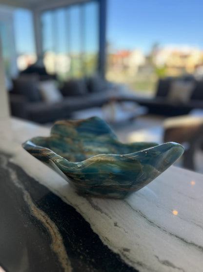 Argentinian Blue Onyx Sculptural Bowl