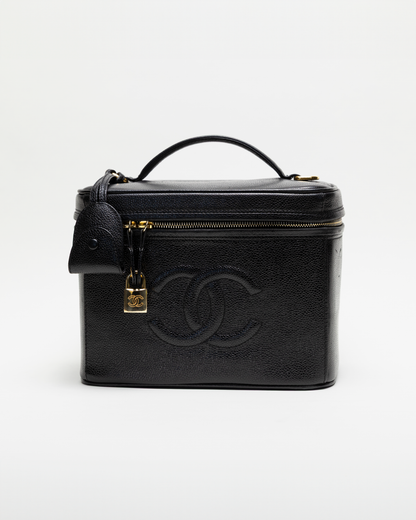 Chanel Archival Black Caviar Leather Vanity Crossbody Bag