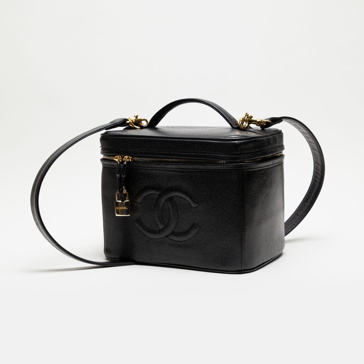 Chanel Archival Black Caviar Leather Vanity Crossbody Bag