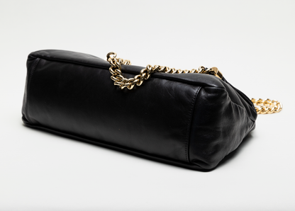 Vintage Chanel "Rodeo Drive" Black Lambskin Hobo Bag with Gold Hardware