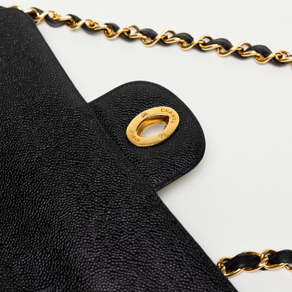Chanel 1991 Black Caviar Bag with 24K Gold Hardware