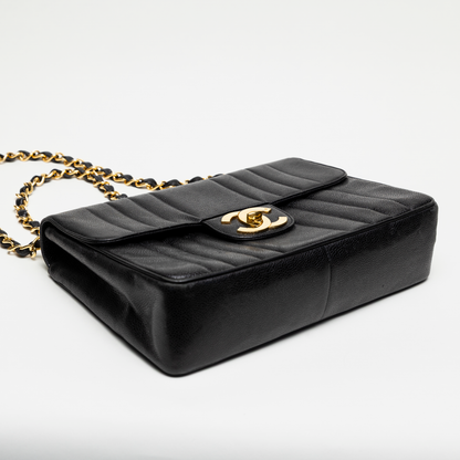 Chanel 1991 Black Caviar Bag with 24K Gold Hardware