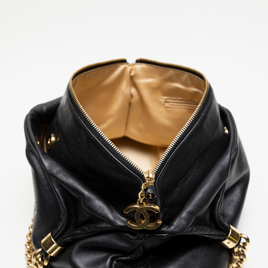 Vintage Chanel "Rodeo Drive" Black Lambskin Hobo Bag with Gold Hardware